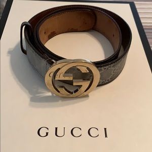 Silver Gucci belt